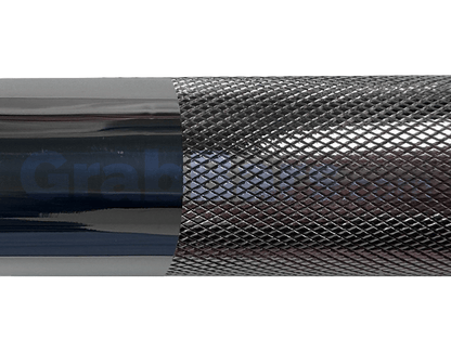 Close-up of a knurled textured grab bar.
